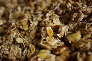 additional maple syrup makes the granola extra crunchy
