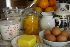 flour, eggs, milk, baking powder - basic pancake ingredients