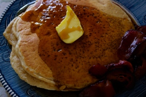 pancakes with Jersey butter & maple syrup